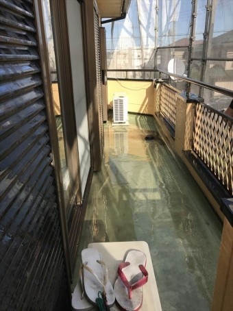 ベランダ洗浄後