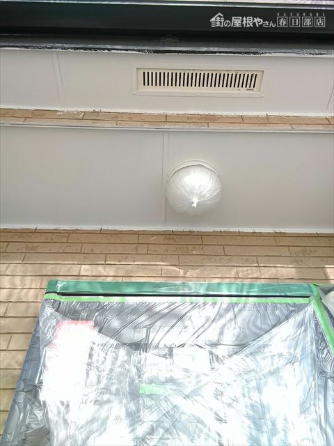 軒天塗装上塗り後