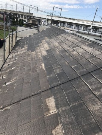 屋根下塗り後