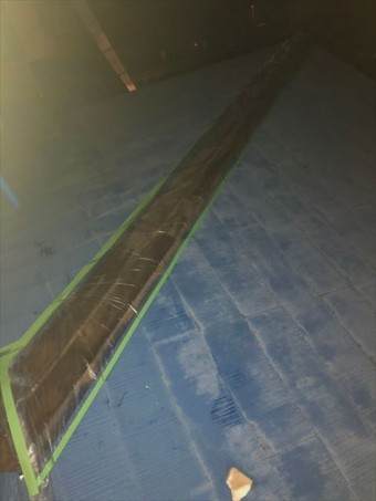 屋根棟板金応急処置