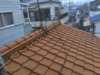 立平葺き前の瓦屋根
