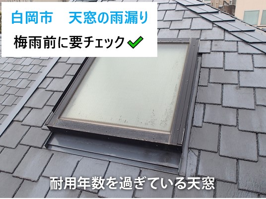 白岡市　天窓の雨漏り！点検の重要性と見逃せないサイン！梅雨前に要チェック(^_-)-☆