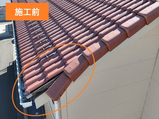 ケラバ瓦のズレ、落下！内部の腐食による固定力ダウン。しっかり補修をしました！