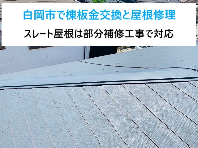 白岡市で屋根の部分補修！メンテナンス時期を迎えた棟板金も交換で雨漏りから家を守ります‼