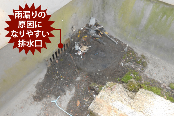 マンション屋上から雨漏り発生　雨漏り修理