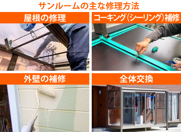 サンルームからの雨漏り対策は？