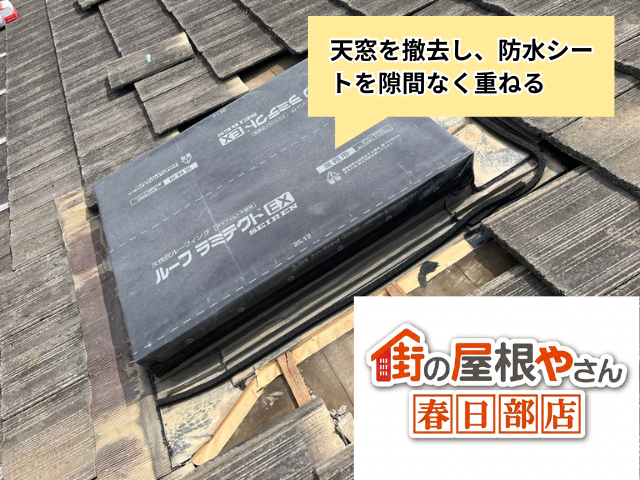 越谷　天窓　撤去　工事　板金