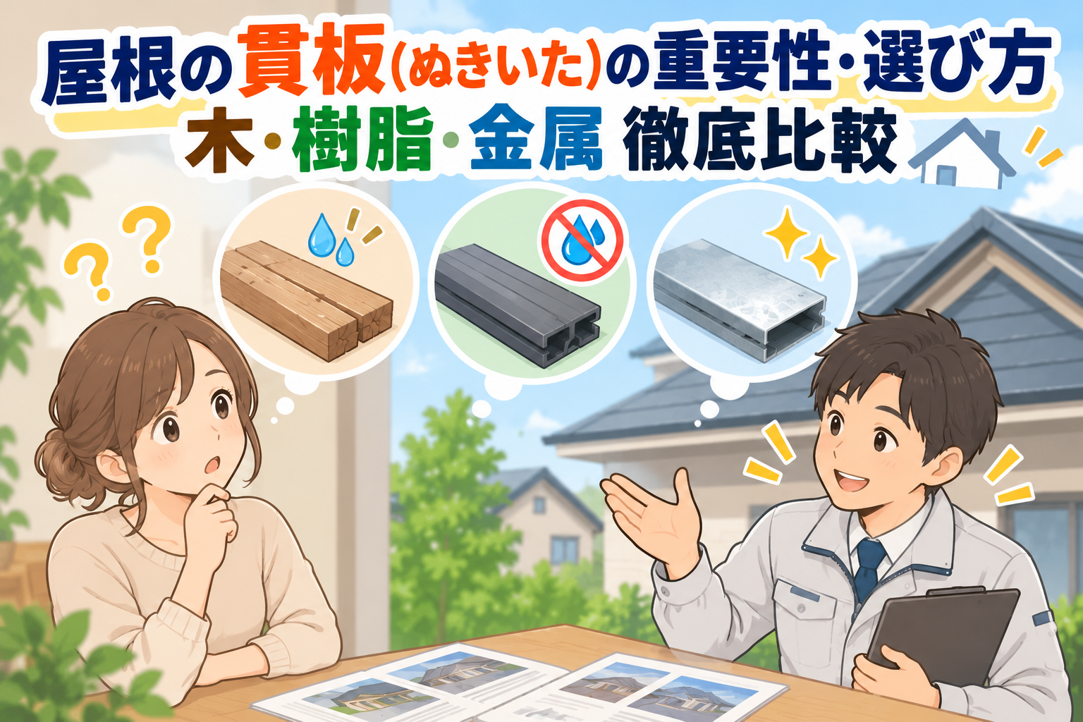 屋根の貫板（ぬきいた）の重要性・選び方のご紹介！木・樹脂・金属徹底比較