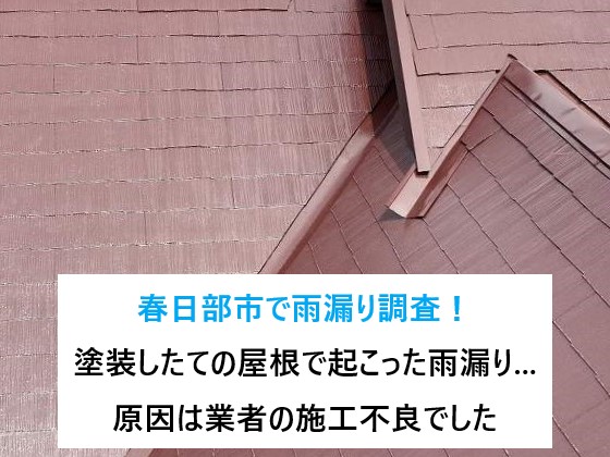 春日部市で雨漏り調査！塗装したての屋根で起こった雨漏り...原因は業者の施工不良でした