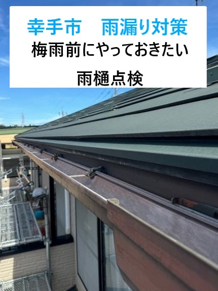 幸手市　雨漏り対策で梅雨前にやっておきたい！雨樋（あまどい）の点検